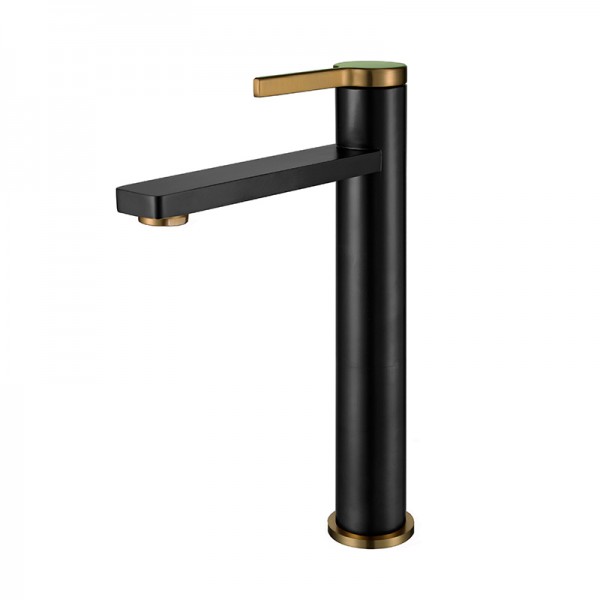 NEWARC 910001BM BOLD SİYAH-MAT ALTIN  ÇANAK TİPİ LAVABO BATARYASI.