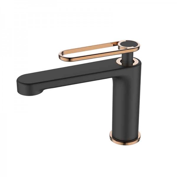 NEWRAC 671525 ZETA SİYAH-PARLAK KROM LAVABO BATARYASI.